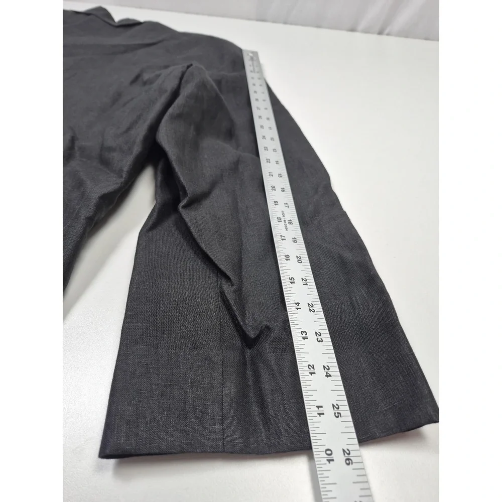 VTG Millena Suit Mens 4XL Black 100% Linen 2 Piece 49x36 Big Tall USA Summer